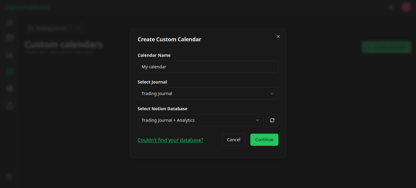 Custom calendar step 1